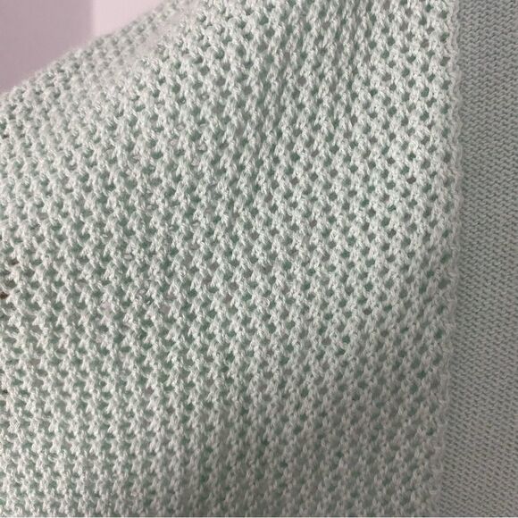 DKNY Jeans Women’s Scoop Neck Mesh Knit Short Sleeve Top Green L - Picture 3 of 4